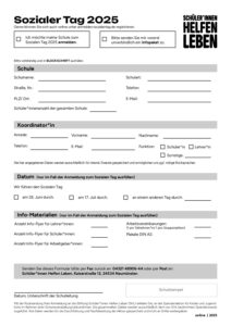 Anmeldeformular für den Sozialen Tag