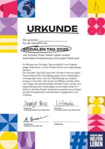 Teilnahmeurkunde Arbeitgeber*innen 2025