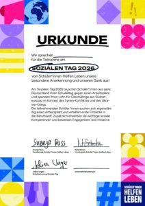 Teilnahmeurkunde Arbeitgeber*innen 2026