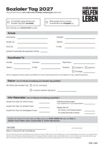 Anmeldeformular zum Sozialen Tag 2027