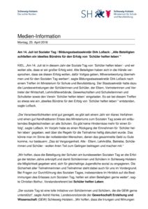 Pressemitteilung des Ministeriums zum Sozialen Tag