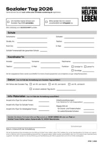 Anmeldeformular zum Sozialen Tag 2026